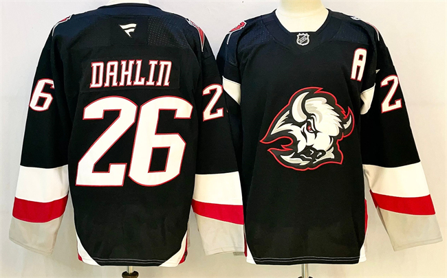 Youth Black Buffalo Sabres #26 Rasmus Dahlin 2024-25 Alternate With A Patch Stitched Hockey Jersey